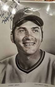 1972 Johnny Bench gets a hug from his Father Ted; in the Reds locker room.