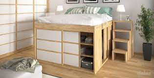 Vous allez voir ici quelques chambres à coucher en style japonais avec la tête de lit il y en a 3 sur le devant et 3 sur chaque. Lit Double Impero Cinius Contemporain Avec Rangement Integre En Bois