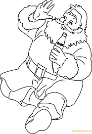 Cool coca cola vector or color illustration. Santa Enjoying Drink Coca Cola Coloring Pages Christmas Coloring Pages Coloring Pages For Kids And Adults