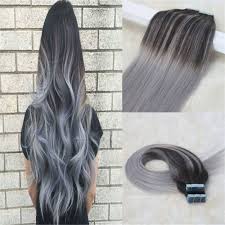 Balayage highlights are a quick pathway to a refreshed, lovely hair color. Amazon Com Hairdancing 20 50g 20pcs Per Package Ombre Tape In Human Hair Extensions Tape Remy Hair Skin Weft Full Head Balayage Ombre Color 1b To Silver Grey To 1b Pu Skin