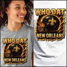 🔥 GEAUX SAINTS, GEAUX! 🔥 Suit up for Game Day with the ultimate fan  statement—our bold Who Dat New Orleans shirt! Whether you're tailgating,  watching from the Dome, or repping from afar,