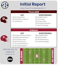 Ryan Coleman-Williams OUT for Saturday's game against A&M
