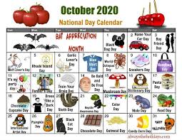 Calendar Of National Days For October 2020 In 2020 National Day Calendar National Day National
