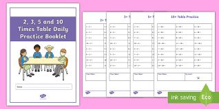 Understand the table of 10 from the below section and make your mathematics problems learning the multiplication table of 10 is important for quickly solving mathematical problems and. 2 3 5 And 10 Times Table Daily Practice Booklet