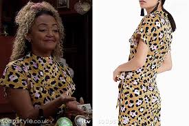 Emma Coronation Street Gold Leopard Print Dress Found It Soap Style
