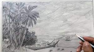 1) how to create distance in a seascape. How To Draw Scenery Of Seascape Sketch Step By Step Draw A Beautiful Scenery With Pencil Youtube