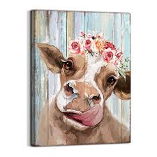 From photos to sculptures, find wall decor ideas that remind you of the countryside. Buy Country Farmhouse Canvas Printing Rustic Bedroom Decor Retro Cow Wall Art Home Artwork Print Used In Bathroom Office Fireplace Kitchen Dining Room Decorate Cattle With Garland 12inchx16inch Hellip Online In Turkey