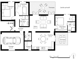 Cette villa étage de 90 m2 habitables + garage de 17m2 piscine, 3 chambres, . Plan Maison De Plain Pied Avec Garage Ooreka