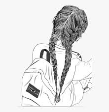 Feel free to explore, study and enjoy paintings with paintingvalley.com Transparent Girl With Backpack Clipart Girl Drawing Braids Hd Png Download Kindpng