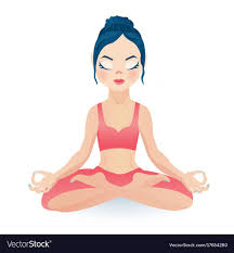 Meditating Yoga Girl Sitting In Lotus Pose Vector Image On Vectorstock Lotus Pose Yoga Girl Yoga Drawing