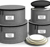 Amazon.com: Sorbus China Storage Containers - Hard Shell Dish Storage  Containers for Organizing, Moving Supplies, Party - 4 Stackable Plate  Carrier ...
