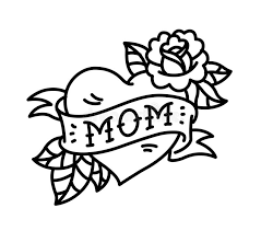 Heart with flowers tattoo drawing. A Tattoo With The Inscription Of Mom A Heart And Flower Tattoo With A Flower Tattoo In The Style Of The American Old School Stock Vector Illustration Of Graphic Sketch 141449684