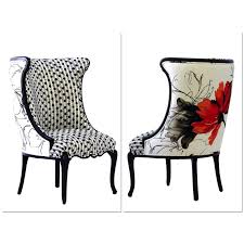 Black And White Upholstered Flora Chair Image 2 Of 6 Upholstered Occasional Chairs Funky Chairs Upholstered Chairs