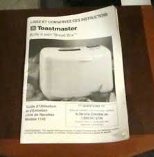 There's a problem loading this menu right now. Toastmaster Bread Box Bread Maker Manual Model 1142 Ebay