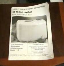 Add ingredients into bread pan in order given. Toastmaster Bread Box Bread Maker Manual Model 1142 Ebay