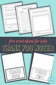 Thank you paper for kids. Printable Thank You Cards For Kids The Kitchen Table Classroom