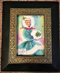 Repro Framed Postcard Blonde Muff Girl Christmas Holiday Winter - Etsy