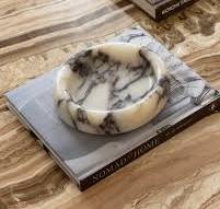 Marlo Curved Oval Marble Tray Calacatta Viola