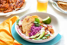 Double corn tortilla fish tacos. Easy Fish Tacos Recipe