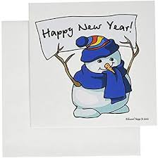Amazon Com 3drose Happy New Year Snowman Greeting Cards 6 X 6 Inches Set Of 12 Gc 61183 2 Blank Greetin Greeting Cards Happy New Blank Greeting Cards