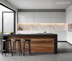 Minimalism Always Works Great In A Kitchen Wooden Elements Are Used To Enhance The Effect On The Overall Aesthetic Kitchen Concepts Kitchen Interior Design