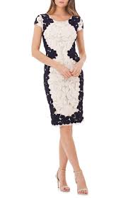 Contrast Soutache Sheath Dress Main Color Vanilla Navy Trendy Cocktail Dresses Women Wedding Guest Dresses Lace Sheath Dress