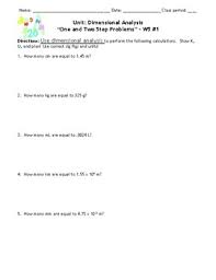 Factors and dimensional analysis to answer these problems. Dimensional Analysis Worksheets Teachers Pay Teachers
