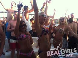 Two teen lovers kissing as the sun set on the field. Real Girls Gone Bad Boat Party 10