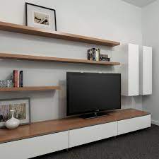 Free shipping on orders over $35. Cleanline Entertainment Unit With A Two Tone Look Floating Shelves Entertainment Center Floating Tv Stand Ikea Living Room Tv Stand