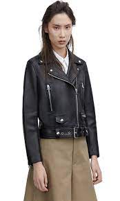 Acne Studios Mock Black Leather Jacket Fashion Kind Black Leather Biker Jacket