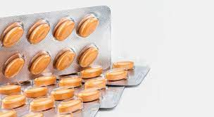 Orange Oval Tablet Pills Isolated On White Background Medicine For Treating Venous Circulation Disorders And Hemorrhoids Stock Photo Image Of Budgets Hesperidine 116376944