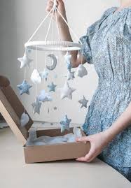 Moon Clouds And Stars Baby Mobile Silver Nursery Mobile Light Blue Nursery Decor Baby Boy Room Decor In 2020 Stars Nursery Decor Light Blue Nursery Baby Boy Room Decor