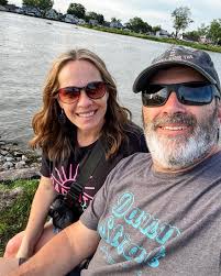 We found ourselves down by the river relaxing a little before dinner. Sure  beats the view from the couch!!