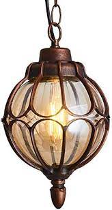 Outdoor Hanging Lamp Lantern Rustic Waterproof Pendant Lighting Fixture In Metal With G Pendant Light Fixtures Outdoor Pendant Lighting Hanging Lantern Lights