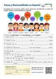 Countries And Nationalities In Spanish Pdf Worksheet Spanish Classroom Activities Teaching Spanish Spanish Language Learning
