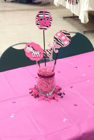 Centerpiece For Pink And Black Zebra Print Theme Baby Shower Baby Shower Themes Vintage Baby Shower Boy Zebra Baby Showers