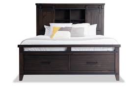 Ana white has done an amazing job with this full size platform bed design. Montana Queen Brown Bookcase Storage Bed Bob S Discount Furniture