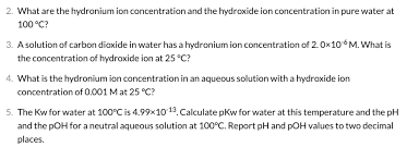 Answered 2 What Are The Hydronium Ion Bartleby