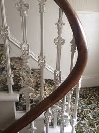 Victorian style staircase wood newel post haindrail brown. Antiques Antique Cast Iron Banister Balcony Spindle Baluster Victorian Architectural Old Other Architectural Antiques Utit Vn