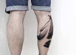 Experiment with deviantart's own digital drawing tools. Abstract Black Paint Brush Tattoo On The Calf Tattoogrid Net