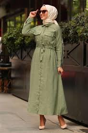 Nayla Collection Cep Detayli Dugmeli Fistik Yesili Tesettur Elbise 3664fy Tesetturisland Com The Dress Elbise Gomlek Elbise