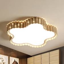 Find ceiling lighting flush mounts, star ceiling lights, and more at ballard designs! Gold White Scalloped Star Ceiling Mount Light Modern Metal Flush Light In Warm White For Kid Bedroom Beautifulhalo Com
