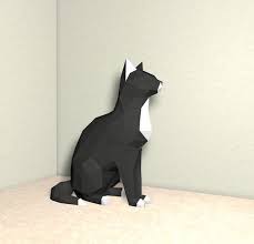 3d Papercraft Cat Cat 3d Pdf Template Papercraft Animals Low Poly Diy Diy Paper 3d Art 3d Animal Wall Decor Kitten Kitty Paper Art Sculpture Paper Animals Paper Sculpture