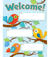 Boho Birds Welcome Chart Product Image Classroom Charts