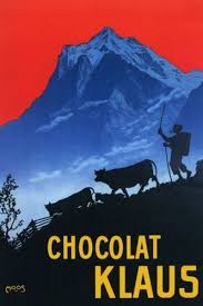 Cows Chocolat Klaus Suisse Alps Chocolate Cocoa Vintage Poster Repro Free S H Retro Poster Alte Werbung Gebrauchsgrafik