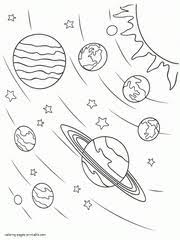 Funny space coloring page for kids. Space Coloring Pages Solar System Planet Rocket Pictures