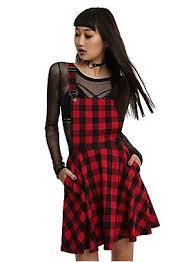 Red Black Plaid Overall Dress Red And Black Plaid Red Tartan Dress Overall Dress