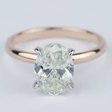 14k rose gold tapered baguette emerald halo engagement ring. Rose Gold Oval Diamond Engagement Ring 2 Carat
