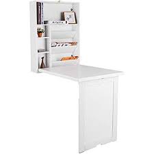 Ts Ideen Hangeschreibtisch Weiss Schreibtisch Zum Aufklappen Mit Regalfachern Wandklapptisch Amazon De Kuche Haus In 2020 Klappschreibtisch Wandklapptisch Wandtisch