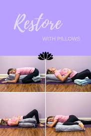 Make your way to your numbered mat and practice while enjoying the 'hum' through surround sound speakers a combination of frequencies to deepen your experience, leaving you undeniably more relaxed than when you arrived. Veda Yoga At Home Fluffy Pillows Pillows Restorative Yoga Poses Yoga At Home Yoga Props